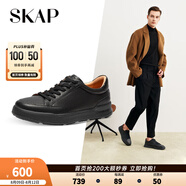 圣伽步（Skap）板鞋男士經(jīng)典戶外旅游平底休閑鞋 黑色 38