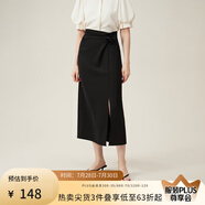 范思藍(lán)恩設(shè)計感小眾立體花朵半身裙2024夏新款百搭裙子24FS12047 黑色 XS