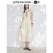 太平鳥(niǎo)蛋形無(wú)袖連衣裙女2025夏新款度假風(fēng)亮色俏皮洋氣長(cháng)款花苞裙 白色披肩（預計6月9日發(fā)） S 155