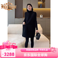 Homesee國際輕奢高端2025新款秋季連衣裙黑色背心裙歐貨百搭加厚毛呢裙女 黑色 背心連衣裙 M 建議90-105斤