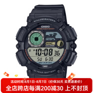 卡西歐（CASIO）男士數(shù)字表多功能運動防水LED顯示戶外釣魚手表 WS-1500H-1AJF