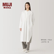 無印良品（MUJI）Labo 女式 起毛斜紋 連衣裙 女裝裙子冬季長裙純棉 AF00NA4A 白色 L （165/88A）