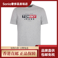 湯米·希爾費(fèi)格（Tommy Hilfiger）字母圓領(lǐng)套頭短袖T恤男款 淺灰色 L