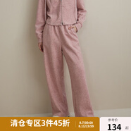 獨(dú)束大碼女裝休閑慵懶連帽衛(wèi)衣女套裝冬新款簡約百搭上衣休閑褲套裝 霧霾粉休閑褲 2XL
