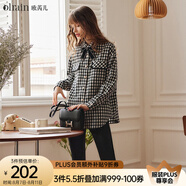 Olrain歐芮兒千鳥格子襯衫女寬松顯瘦時尚英倫風設計感上衣 千鳥格 155/80A/S