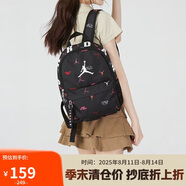 Jordan男女喬丹 聚酯纖維 書包背包 滿印Logo雙肩包DV5304-011黑 均碼