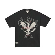 潘·麥克斯（PANMAX）潮牌大碼男裝2025夏季高街小眾設(shè)計(jì)感印花棉短袖T恤 黑色 3XL