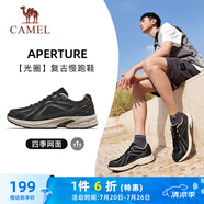 駱駝（CAMEL）復古運動男鞋全地形跑步休閑慢跑鞋子 X14B09L7013 黑色 38
