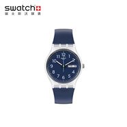 斯沃琪（Swatch）【京東奧萊】瑞士手表 雙日歷節日禮物石英男女腕表 34mm GE725 深海樂(lè )章