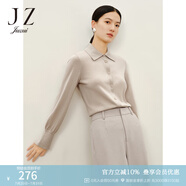玖姿（JUZUI）商場同款休閑日常寬松襯衫毛衫女冬款JWCD30605 米白 S