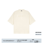 BODYDREAM索羅娜涼感短袖男夏季重磅破洞情侶裝t恤五分袖休閑上衣 杏色（涼感） XL