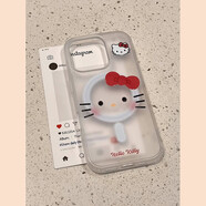 龍順旺韓系可愛kitty表情磁吸支架適用蘋果16手機(jī)殼iphone15promax新款14半透磨砂13防摔保護(hù)套16pro卡通 白磨砂磁吸殼【腮紅表情 kt貓】單殼 iPhone 16