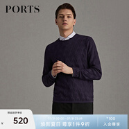 PORTS寶姿男裝早秋明星同款星心系列純針織衫毛衣MN9K019JCIH BLUE PURPLE M