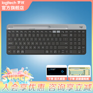 羅技（Logitech）K580無線藍(lán)牙鍵盤帶手機(jī)支架可跨屏切換靜音按鍵無限薄膜鍵盤筆記本電腦手機(jī)ipad平板鍵鼠套裝 K580 鍵盤星空灰