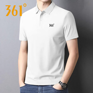 361°男裝運(yùn)動(dòng)T恤男短袖上衣翻領(lǐng)polo衫361度新款透氣純色休閑服短體恤 羽白 S 160