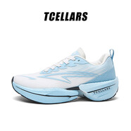 Tcellars雷電Pro 運動(dòng)鞋男鞋春夏新款透氣減震厚底輕便跑鞋網(wǎng)面休閑鞋子男 白月藍 45