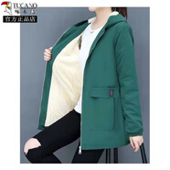 啄木鳥(niǎo)特大加大碼加肥胖媽媽風(fēng)衣中老年女裝300斤超大號秋冬裝奶奶外套 墨綠色（+絨） 4XL 【建議180-200斤】