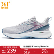 361度運動(dòng)鞋女鞋TITAN Ⅱ PRO夏季新款網(wǎng)面透氣專(zhuān)業(yè)緩震跑步鞋 薄霧灰/仿古灰藍 40