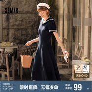 森馬連衣裙女海軍領(lǐng)學(xué)院風(fēng)氣質(zhì)夏白月光收腰長(zhǎng)裙溫柔109324114029