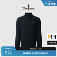 比音勒芬（Biemlfdlkk）【輕量科技】春秋款男士休閑百搭簡約舒適通勤立領長袖衛(wèi)衣打底 07黑 M