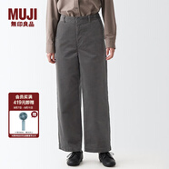 無(wú)印良品（MUJI）女式 彈力燈芯絨寬版褲 休閑闊腿長(zhǎng)褲子秋冬款 BEE07C2A 中灰色 S 155/62A