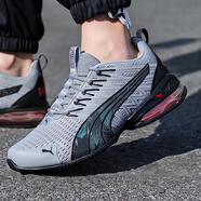 彪馬（PUMA）男鞋女鞋 25冬季新款運動(dòng)鞋耐磨復古休閑鞋子男網(wǎng)面透氣跑步鞋 淺灰色-黑色-紅色/可視化cell緩震 44.5 (內長(cháng)290mm)