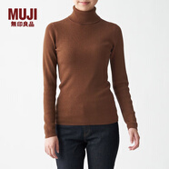 無(wú)印良品 MUJI 女式 羅紋 高領(lǐng)毛衣 BAG01A0A 長(cháng)袖針織衫 磚紅色 M