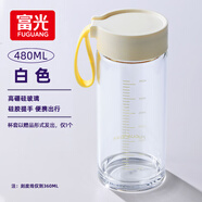 富光清然玻璃杯 高硼硅玻璃水杯子 女生便攜牛奶咖啡高顏值茶杯480ml