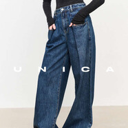 UNICA/帥氣 _立體雙折大口袋炒雪花牛仔褲夏季女 【 炒雪花深藍(lán) 】 S 【現(xiàn)貨48小時發(fā)】