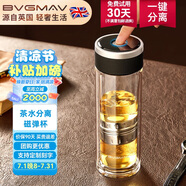 寶威瑪（BVGMAV）玻璃杯茶水分離杯磁彈泡茶水杯子男士商務(wù)高檔雙層防燙便攜車載