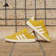 adidas「面包鞋」GRAND COURT BASE 00s休閑低幫板鞋男女阿迪達斯   銀灰黃/白色/樹脂黃   42