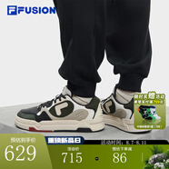 FILA FUSION斐樂潮牌BANK DX情侶場下滑板鞋時尚運(yùn)動鞋板鞋男女休閑鞋 豆腐白/黑-TB【男款】 43