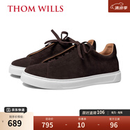 THOM WILLS加絨男士板鞋夏季新款輕便休閑鞋真皮 深咖色G1132 42 /8碼
