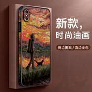古尚派 適用蘋果XSMax手機殼側(cè)邊彩繪皮套iPhone7/8Plus防摔硅膠保護套SE2/SE3全包XR男女款梵高油畫創(chuàng)意 側(cè)邊彩繪【散步梵高】防指紋 蘋果x/xs