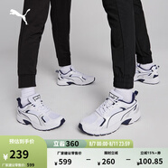 彪馬（PUMA）【復古跑鞋】緩震透氣老爹鞋男女運動鞋MILENIO 390002 白-粗呢藍-銀色-01 37