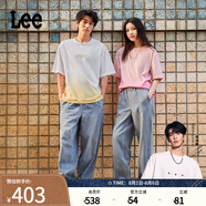 Lee【張凌赫代言】25春夏新品松緊腰寬松淺藍男女同款牛仔氣球褲 淺藍色 2XL