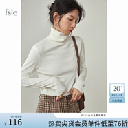 范思藍(lán)恩范思藍(lán)恩204303半高領(lǐng)打底衫女秋冬百搭修身針織上衣緊身內(nèi)搭毛衣 奶白色（高領(lǐng)） XS