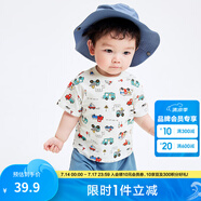 巴拉巴拉嬰兒t恤寶寶打底衫女童上衣男短袖夏季全棉可愛 綠紅色調(diào)00346 100