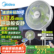 美的（Midea）【幸運(yùn)草安睡風(fēng)扇1S】一級(jí)能效直流變頻聲控電風(fēng)扇家用遙控臥室靜音落地扇臺(tái)式桌面抗菌大風(fēng)力電扇