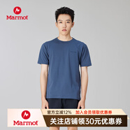土撥鼠（Marmot）男款輕量戶(hù)外T恤 吸濕排汗 抗菌 透氣 圓領(lǐng)短袖 Climb Skin 靛藍 M