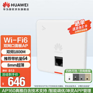 華為wifi6無(wú)線ap面板AP160 1800M雙GE電口千兆雙頻5g智能天線無(wú)縫漫游組網(wǎng)典雅白