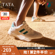 他她（TATA）男士阿甘男鞋復(fù)古德訓(xùn)鞋男運(yùn)動(dòng)休閑鞋厚底板鞋小白鞋PCB01AM3 米/綠 39