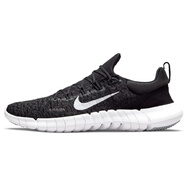 耐克（NIKE） Free RN 5.0 赤足感 織物透氣 低幫 休閑跑步鞋 男款 黑白 45