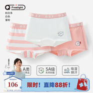 Q21【5A醫(yī)護(hù)纖維】?jī)和瘍?nèi)褲男童女童寶寶小海綿凈化褲三角平角3條裝 女平角-粉白條/白色/蜜粉 3條 130 建議體重43-55斤