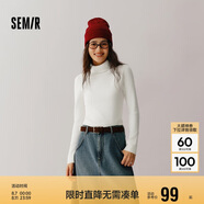 森馬（Semir）森柔毛衫|毛衣女基礎(chǔ)款高領(lǐng)緊身2024冬季純色套頭衫109724107011