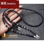 湘歌 高級感泰國佛牌鏈子雙掛兩尊項(xiàng)鏈掛繩瑪瑙水晶玉髓吊墜繩男女款 藍(lán)砂石銀色雙掛款