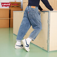 Levi's【原牛牛仔褲】李維斯兒童褲子2025新款男女童長(zhǎng)褲童裝褲子 圣得西藍(lán)【扎染工藝 輕微褪色】 160 /66 【建議身高152-158cm】
