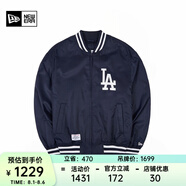 NEW ERA紐亦華MLB棒球NY夾克刺繡春秋男女情侶簡約百搭運動休閑外套 13546436-藏青色 LA M