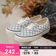 VANS范斯官方 Authentic 44 DX奶藍(lán)棋盤格安納海姆男女帆布鞋低幫 藍(lán)白棋盤格 38.5