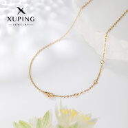 XUPING旭平首飾銅合金素鏈條 4號(hào)色鏈條（淺金色）尾鏈隨機(jī) 約42+2+2+2+2cm